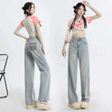 Light Blue High Waist Wide Leg Jeans For Women