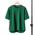 Men's New Solid Color Round Neck Loose Top T-shirt With Short Sleeves