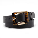 Leopard print buckle belt