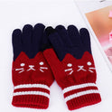 Women's five-finger knitted warm gloves