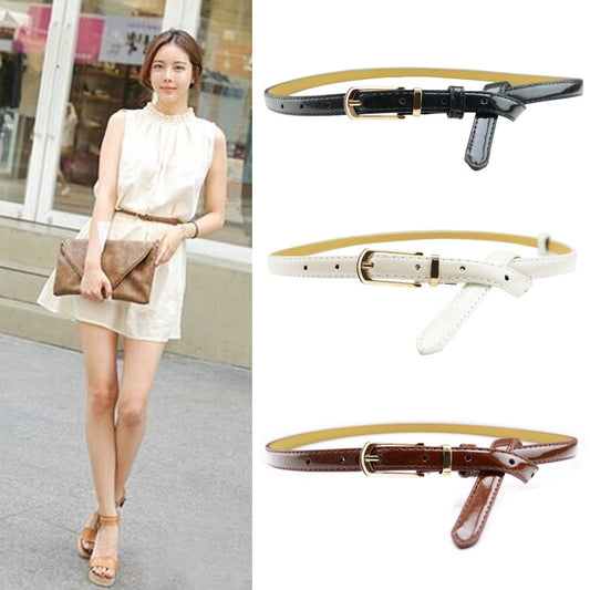 Belt Pin Buckle Ladies Patent Leather Pu