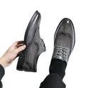 Men's Leather Shoes Breathable Business Formal Wear Round Toe