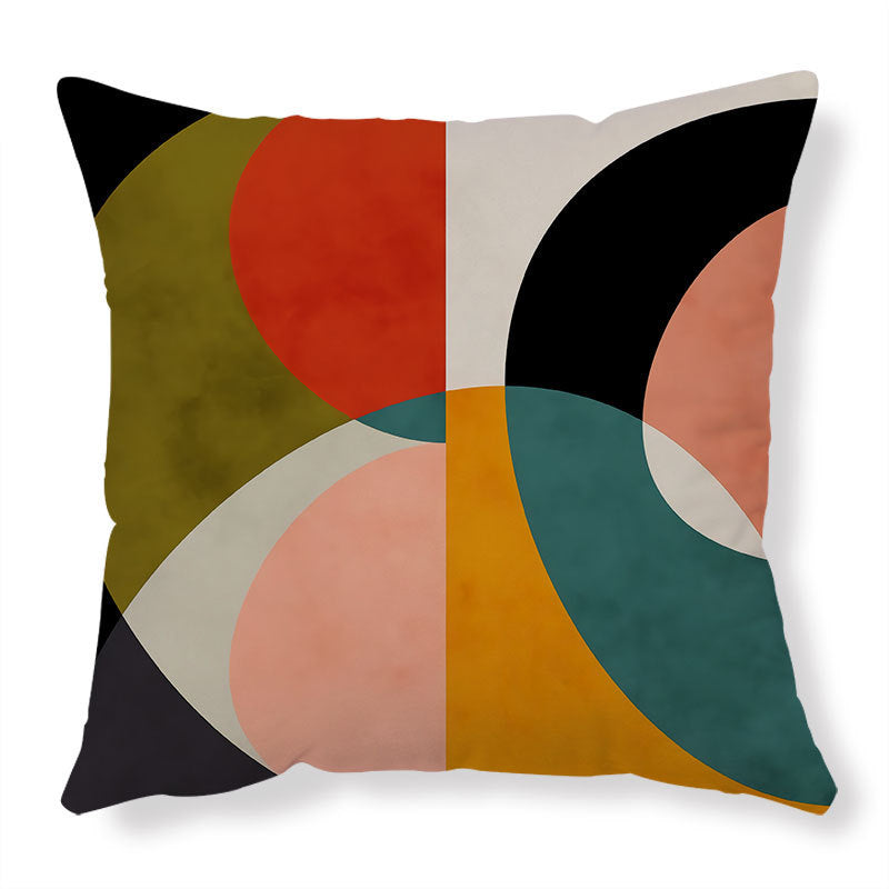 Simple Geometric Abstract Pattern Sofa Backrest Cushion Cover