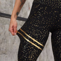 Sequined Printed Slim-fit Yoga Sports Pants For Women