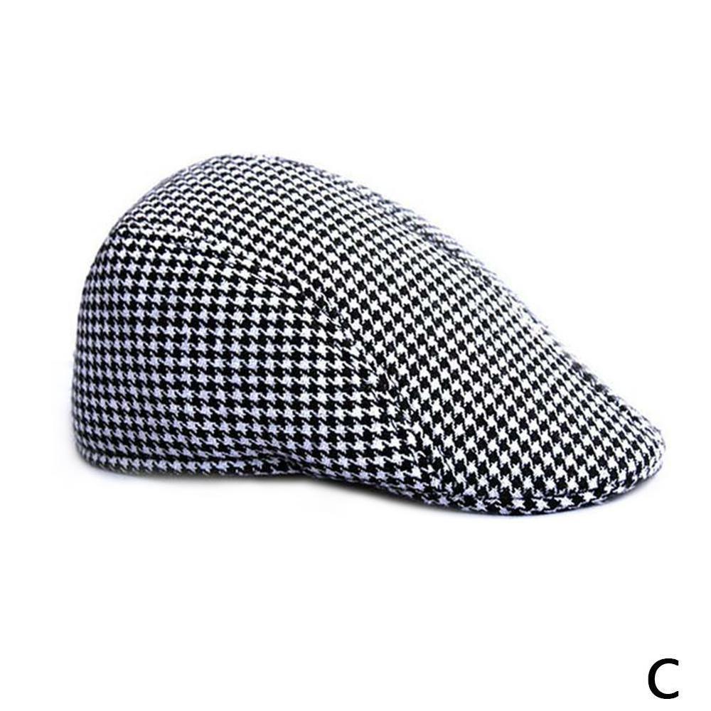 Grid Parent-child Woolen Beret Casual Houndstooth  Hat