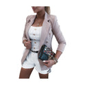 Explosive Autumn Simple Long-sleeved Double-breasted Suit Jacket For Women