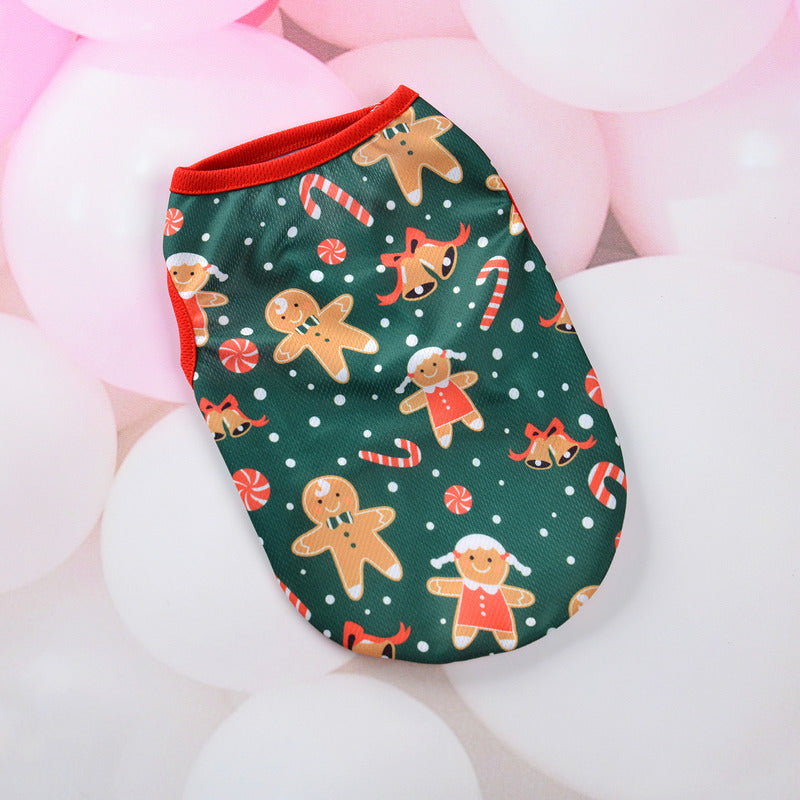 Christmas Dog Clothes Cartoon Pet Vest Teddy