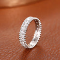 Full Diamond Geometric Ring Female Shiny Ornament