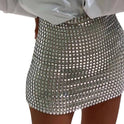 Sexy Women's Solid Color Slim Fit Mesh Sequin Pack Hip Fashion Skirt