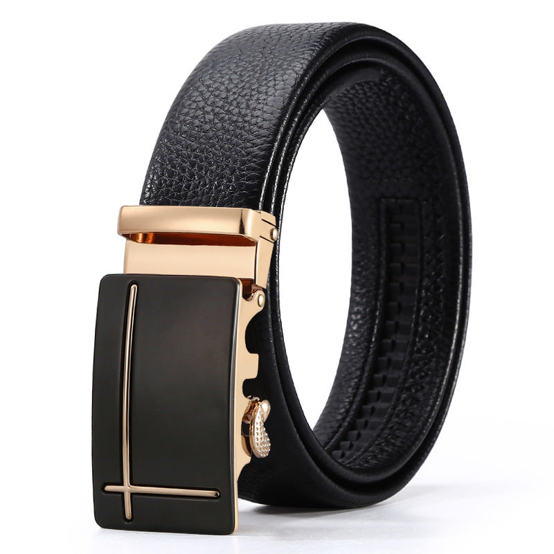 Men's Automatic Leather Buckle Business Belt