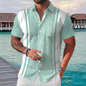 Casual All-matching Fashion Geometric Trend Short Sleeve Shirt