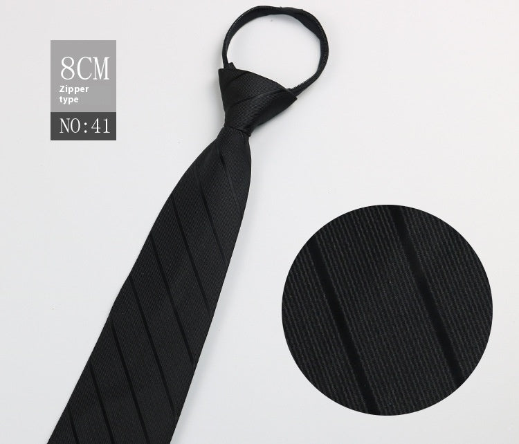 Black Men's Tie Striped Blue Business Tie Lazy Zip Tie In Stock Wholesale Pull Peels