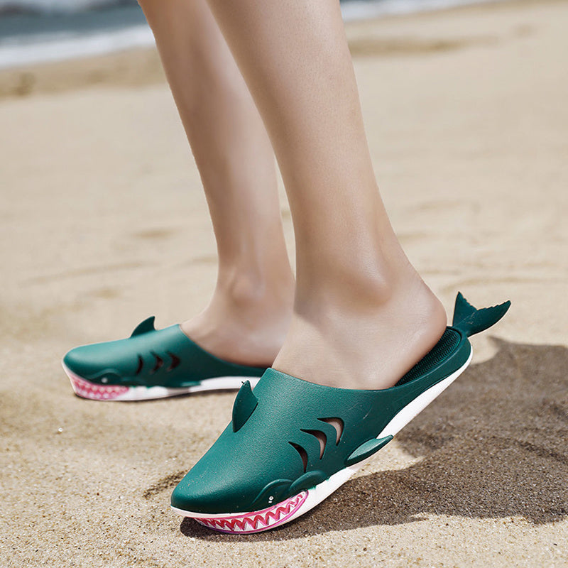 Shark Slippers Beach Shoes Home Flat Slippers Women Men