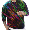 Digital Printing Loose Casual Round Neck Long Sleeve Sweater