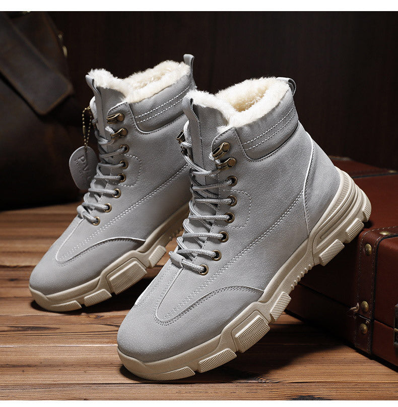 Fashion Men's Thick And Velvet Warm Cotton Shoes