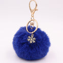 Christmas Snowflake Plush Key Chain Alloy Bag Pendant