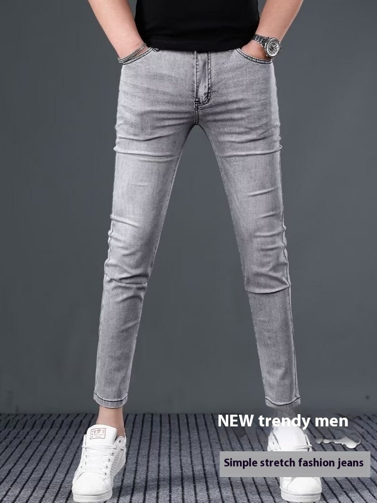 Stretch Slim Fit Elastic Ankle-length Pants Skinny Pants Spring And Summer Jeans