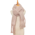 Mohair Twist Braid Plush Scarf For Women Winter Thickened