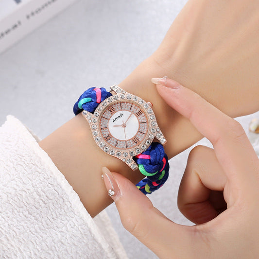 Macaron Color DIY Hand Weaving Bracelet Watch