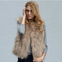 Faux Fox Fur Ladies Short Vest Jacket