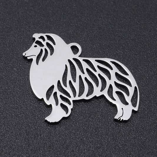 European And American Poodle Titanium Steel Pendant Parts Stainless Steel DIY Necklace Earrings Pendant