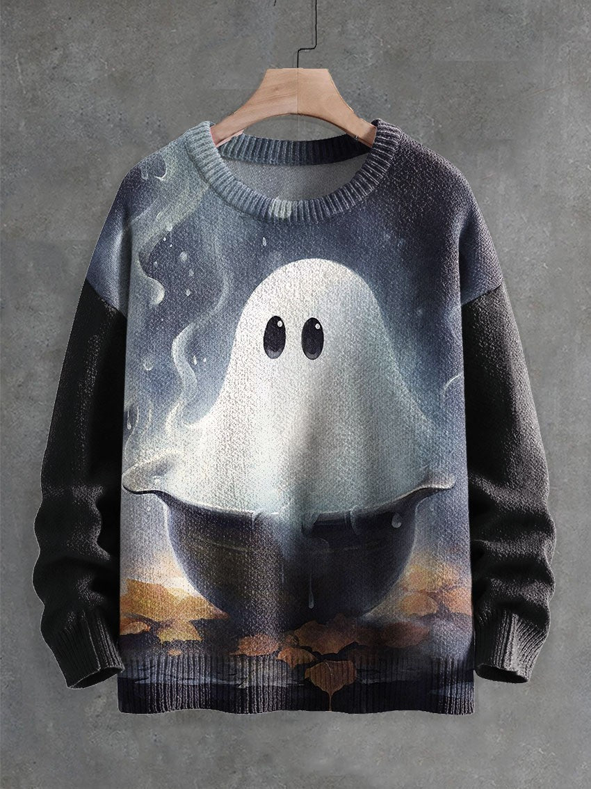 Halloween Ghost Pattern Horror Printed Sweater