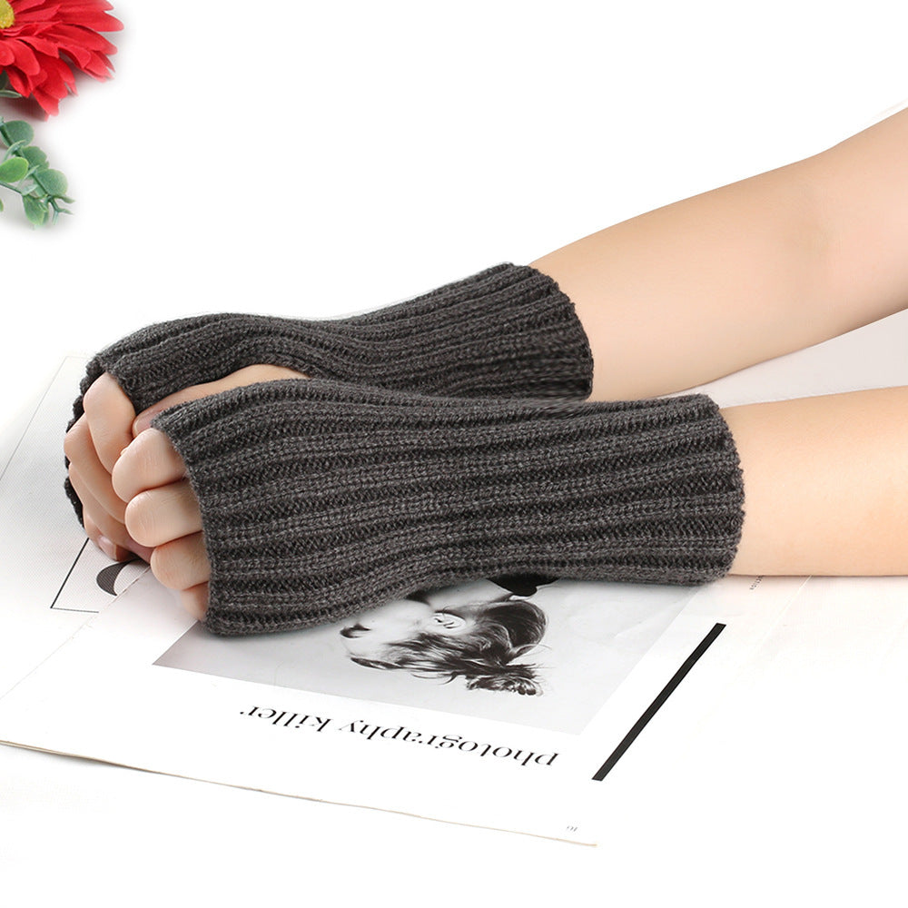 Knitting Wool Gloves Straight Arm Knitted Warm