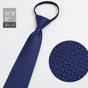 Black Men's Tie Striped Blue Business Tie Lazy Zip Tie In Stock Wholesale Pull Peels