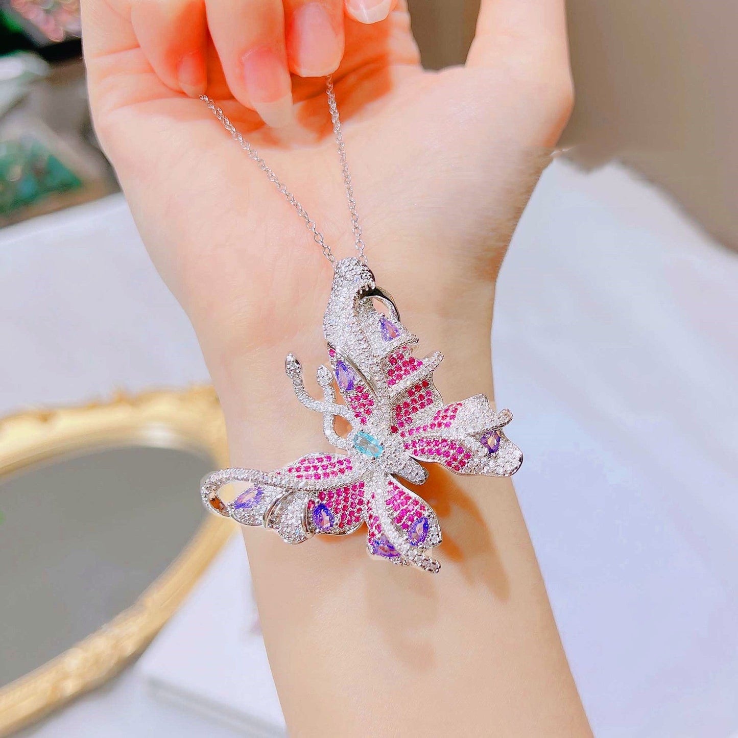 High-end Lavender Purple Butterfly Ring