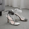 Fashion Flip Flops Strap Stiletto Heel Plus Size Sandals