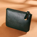 Solid Color Ladies Coin Purse Classic Pebble Grain PU Leather