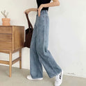 Retro High Waist Drape Chic Straight Mopping Trousers