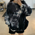 Loose Korean Style Lazy Bf Style Tie-dye Top