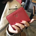 Leather Small Folding Women's Short Ultra-thin Mini Coin Purse Korean Fashion Wallet