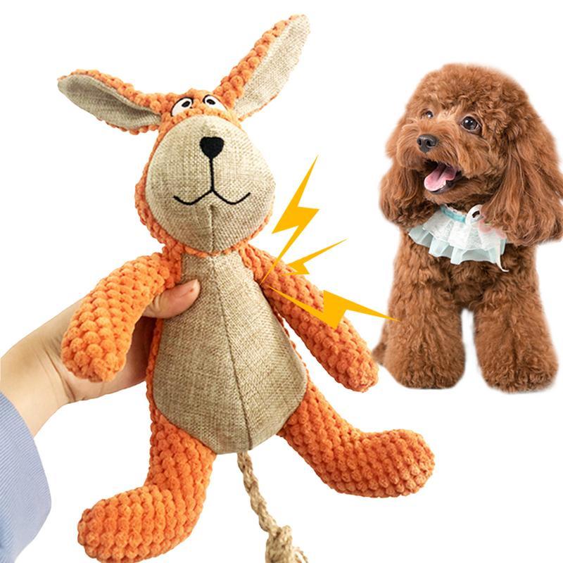 Dog Plush Toys Pet Squeaky Animal CuteShape Toy Dog Bite-Resistant Clean Teeth Chew Toy Pet Supplies Interactive Toys