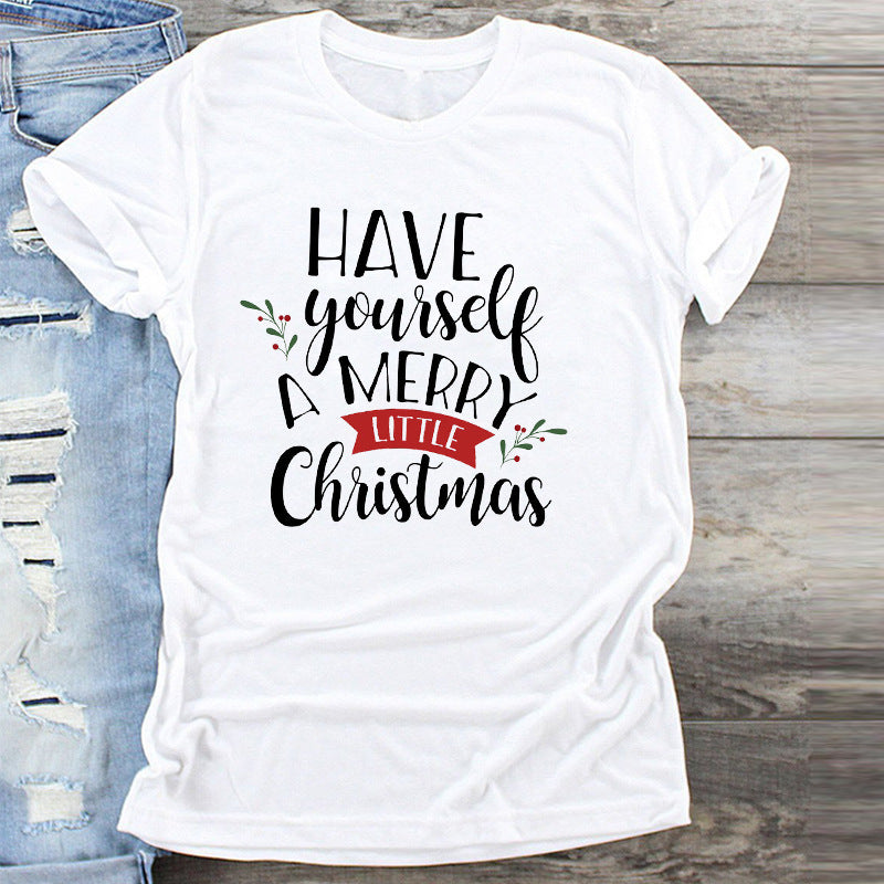 Christmas Short-sleeved Round Neck Girlfriends Outfit