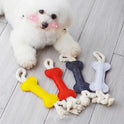 Dog Teeth Grinding Bite Resistant Rope Knot Training Bone Shaped Pet Puzzle Bite Resistant Toy Felt Bone Shaped Dog Toy