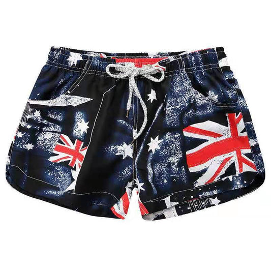 Loose Casual Surf Print Summer Beach Shorts