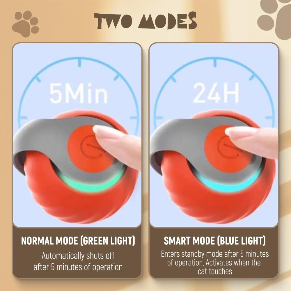 Interactive Cat Toys Balls For Indoor Cats Dogs Rolling Ball Motion Activate Rolling Ball With Touch Control Interactive Self Moving Balls Toys For Large Small Pets