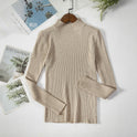 Solid Color Pit Strip Knit Pullover Half Turtleneck Sweater Bottoming Shirt