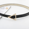 Slim Belt With Snap Button Triangular Buckle Simple