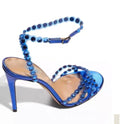 Elegant Socialite Jelly Diamond Stiletto Heel Round Toe High Heels