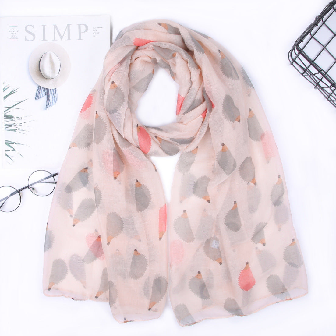 New Hedgehog Print Paris Scarf