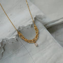 Titanium Steel Necklace For Women, Clavicle Chain, Zirconite Style, High Quality Smile, Luxury