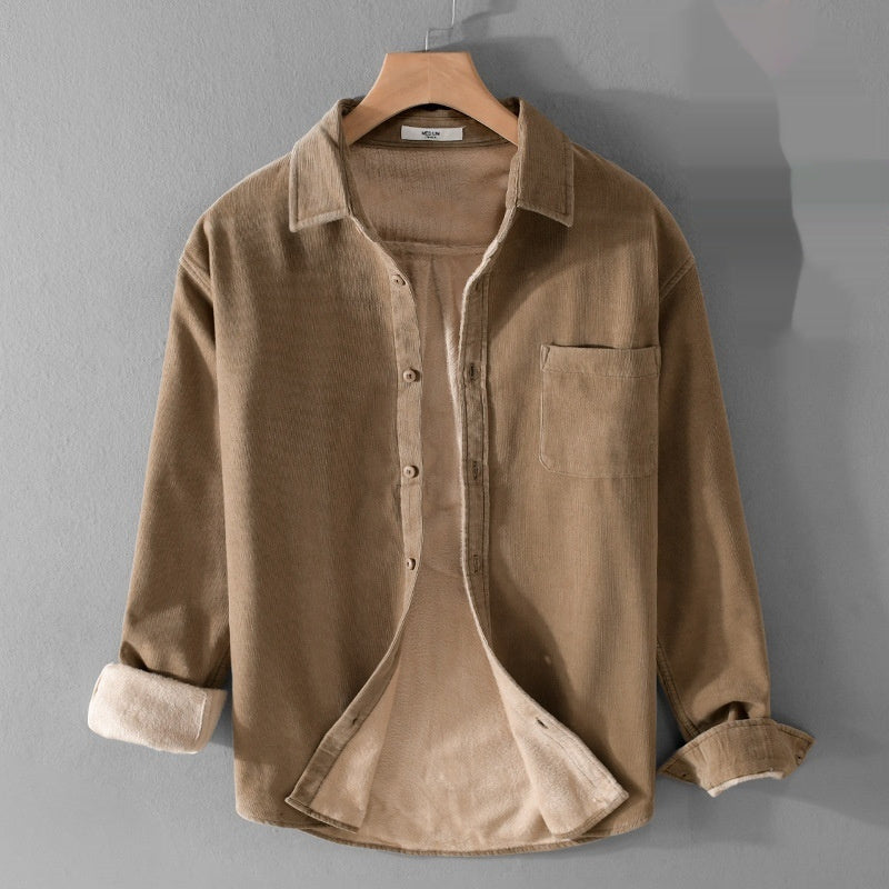 Cotton Corduroy Thick Warm Long Sleeves Shirt