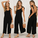 Women's wide-leg strap casual pants