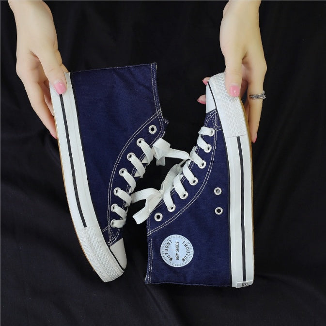 High-top canvas shoes