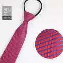 Black Men's Tie Striped Blue Business Tie Lazy Zip Tie In Stock Wholesale Pull Peels