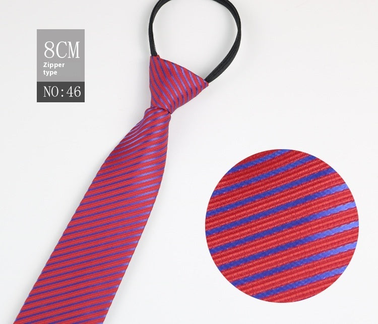 Black Men's Tie Striped Blue Business Tie Lazy Zip Tie In Stock Wholesale Pull Peels