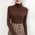 All-match Solid Color Slim Slimming Turtleneck High-neck Warm Long-